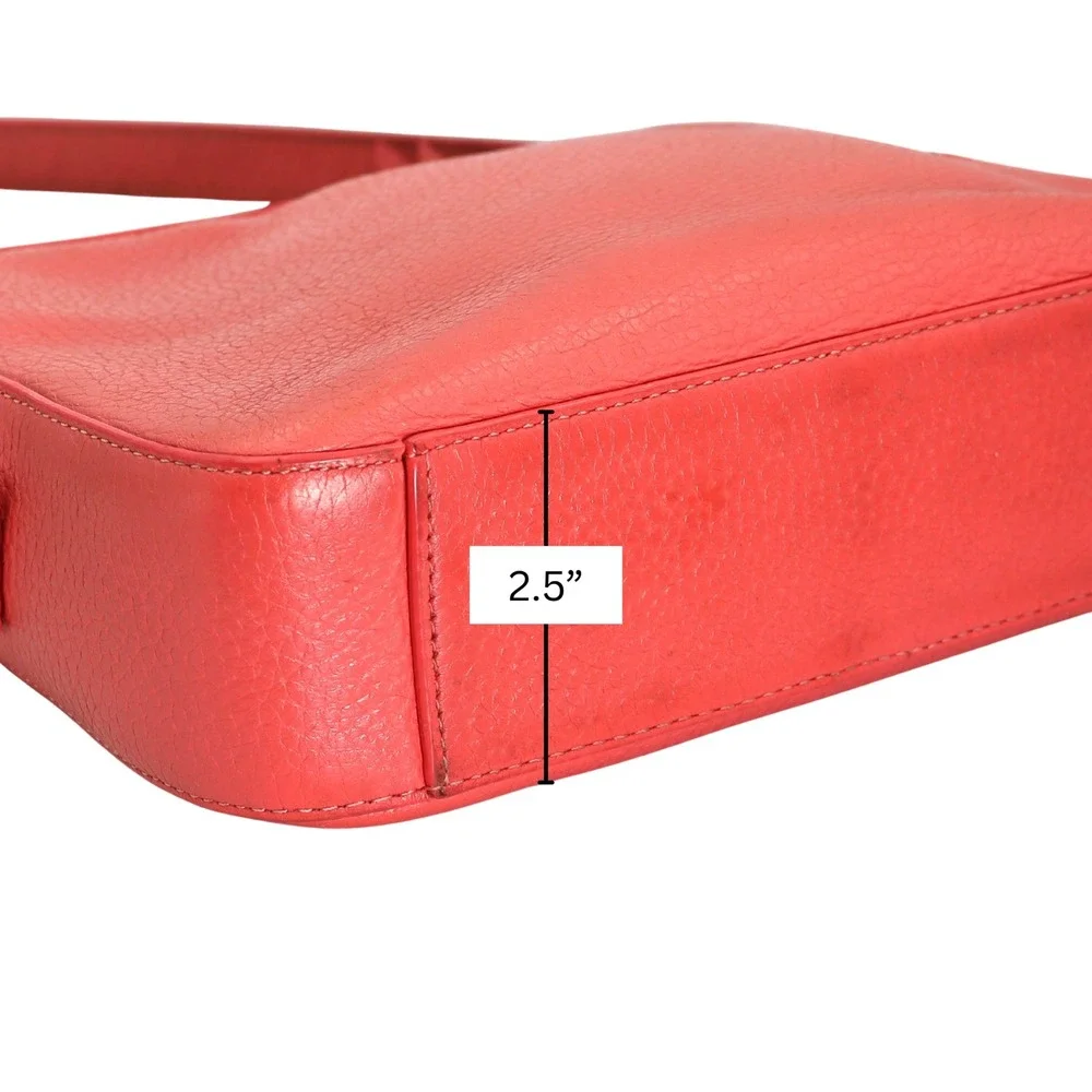 AllSaints Captain Lea Square Crossbody Bag Womens Coral Pink Cow Leather